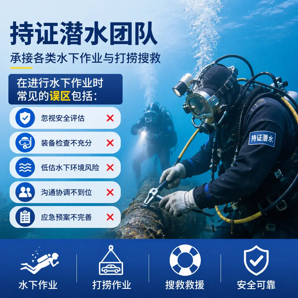 持证潜水团队，承接各类水下作业与打捞搜救富源